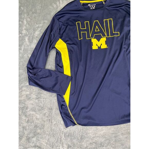 Men's Michigan Wolverines XL Champion Elite Performance Long Sleeve Shirt HAIL - Picture 5 of 9